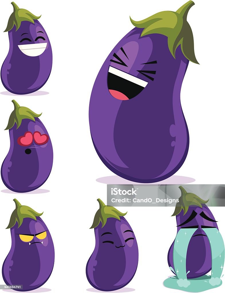 Eggplant Cartoon Set B Cartoon eggplant set including:  Eggplant stock vector
