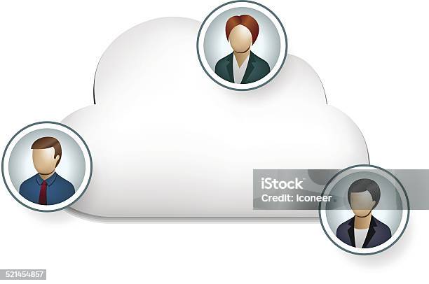 Cloud Computingillustration Für Die Kommunikation Mit Mitarbeitern Stock Vektor Art und mehr Bilder von Arbeiter