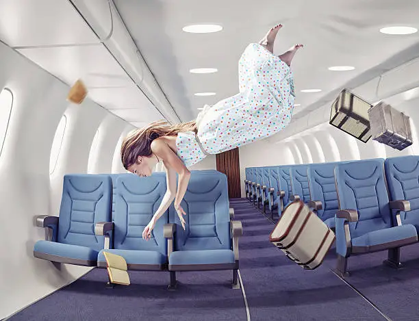 Photo of the girl in an airplane