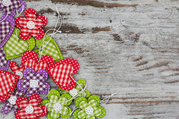 istock Colorful handmade hearts and flowers 521456745