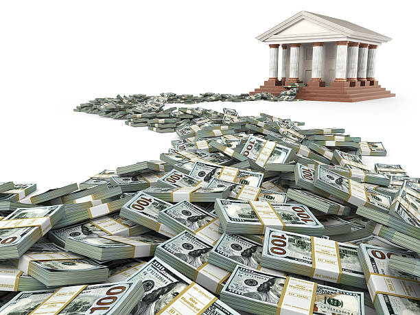 istock Finance concept. Dollars and bank building. 521457121