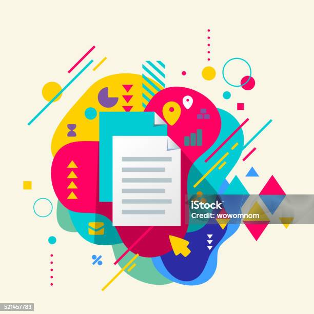 Colorfull Document Image Document File On Abstract Colorful Spotted Background With Diffe Stock ...