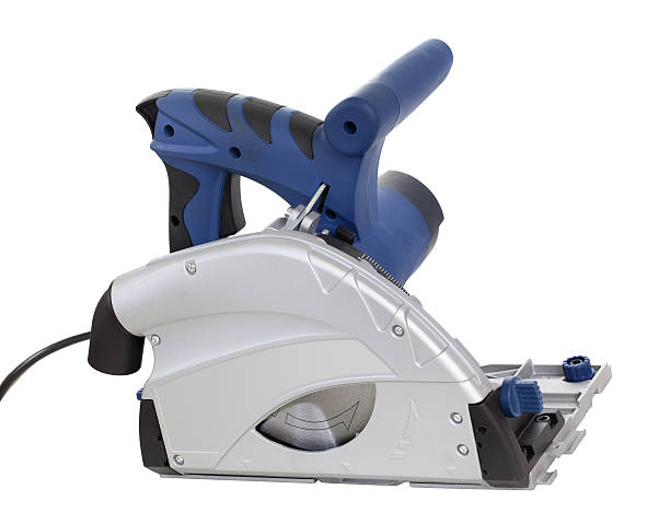 istock Electric circular wood cutter isolated on white 521458343