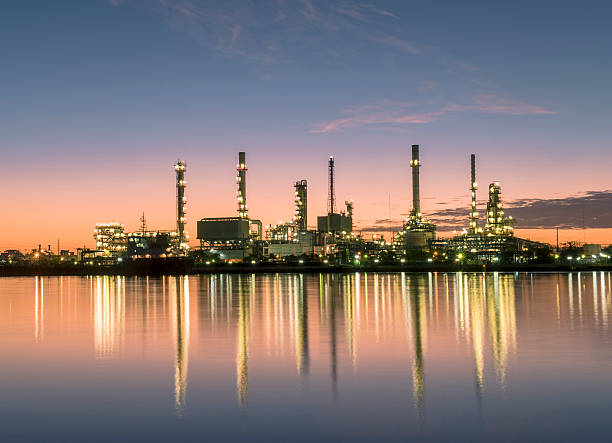 istock Refinery plant with real water reflection in Bangkok 521460494