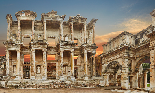 library building at Ephesus is an ancient Greek and Roman structure
