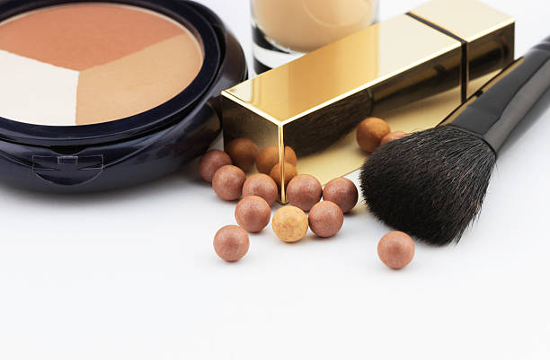 istock Close-up view of makeup and cosmetic objects 521464576