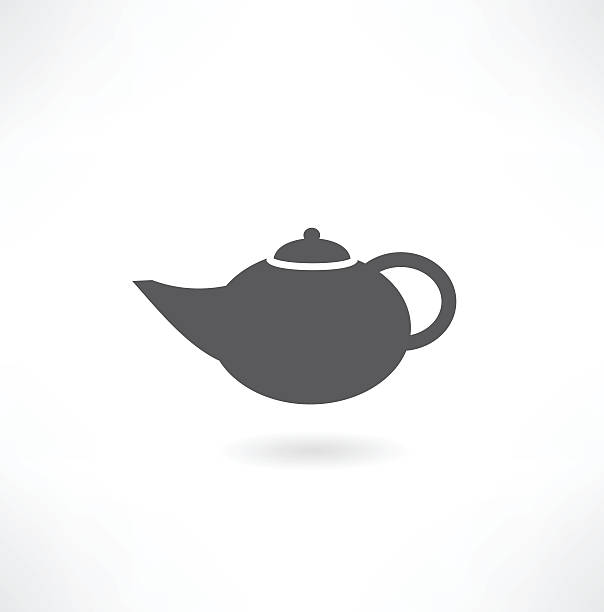 티포트 아이콘크기 - black tea dishware plate cup stock illustrations
