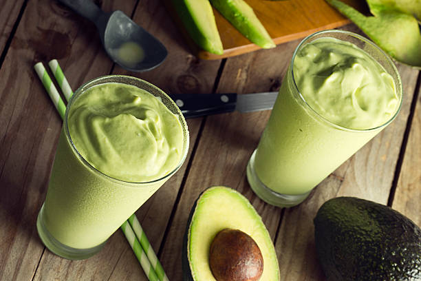 Homemade Avocado Shakes with Ingredients