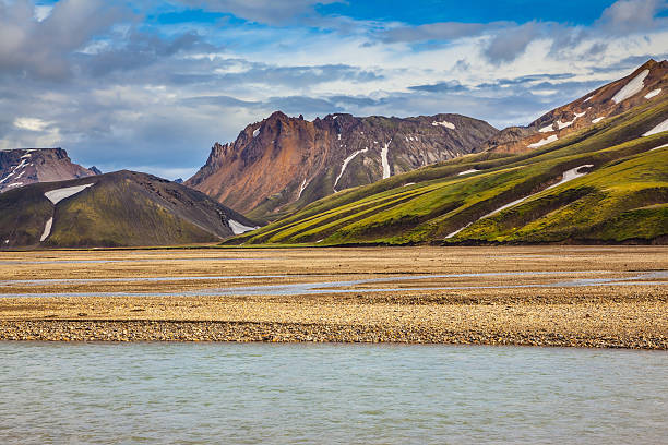 istock Cold water streams among yellow tundra 521465998