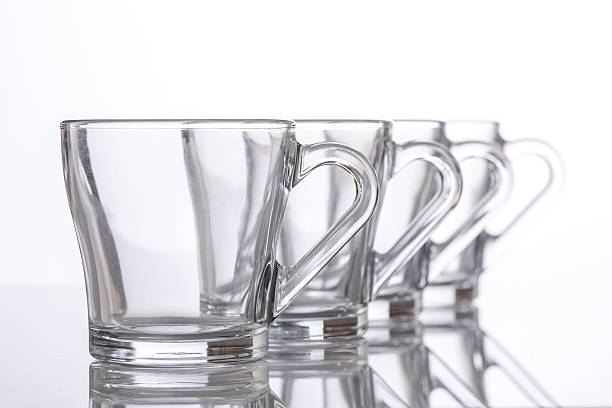 istock transparent crystal glass cup arranged 521466044