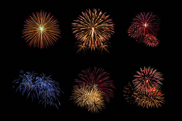 istock Color fireworks set light up on sky with dazzling display 521466110