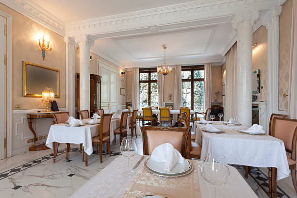 istock Dining room in a fancy hotel 521466291