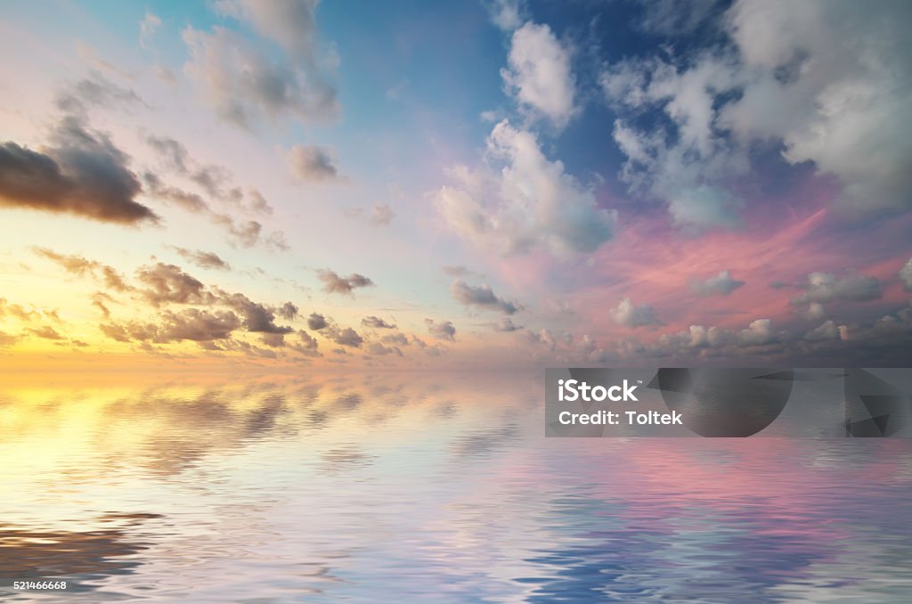 Sky background on sunset. Sky background on sunset. Nature composition. Sea Stock Photo