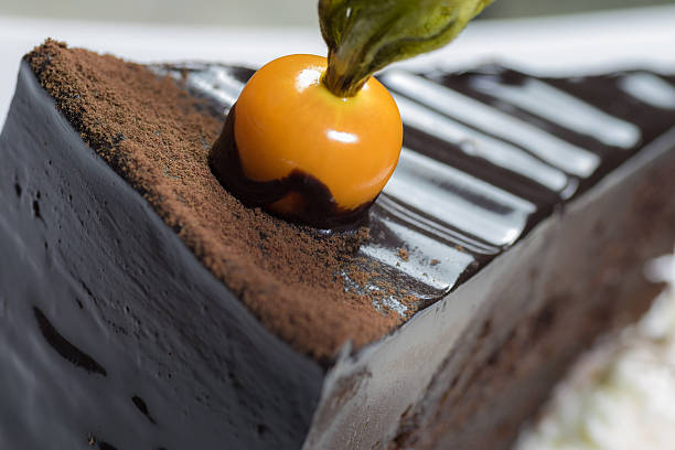Detail of a sacher cake