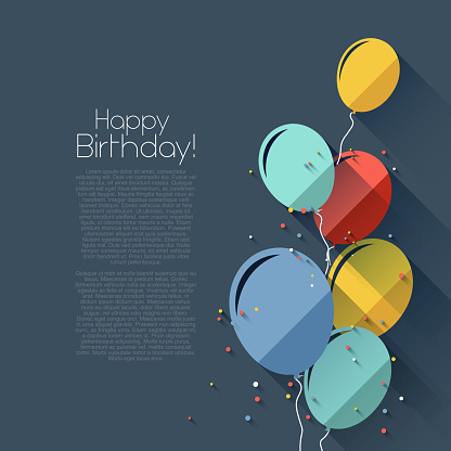 Colorful birthday background in flat design style
