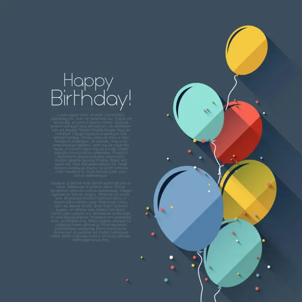 Vector illustration of Flat style birthday background