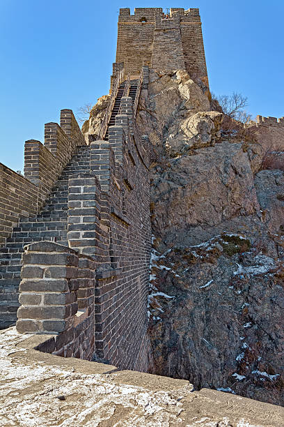 смотровая башня на великий китай стене - ship fort castle stone wall стоковые фото и изображения