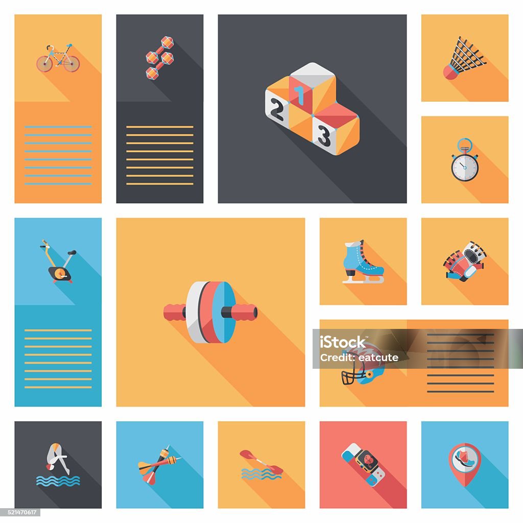 Sports Interface Background Sport Flat Ui Background Set Eps10 Stock Illustration - Download Image ...