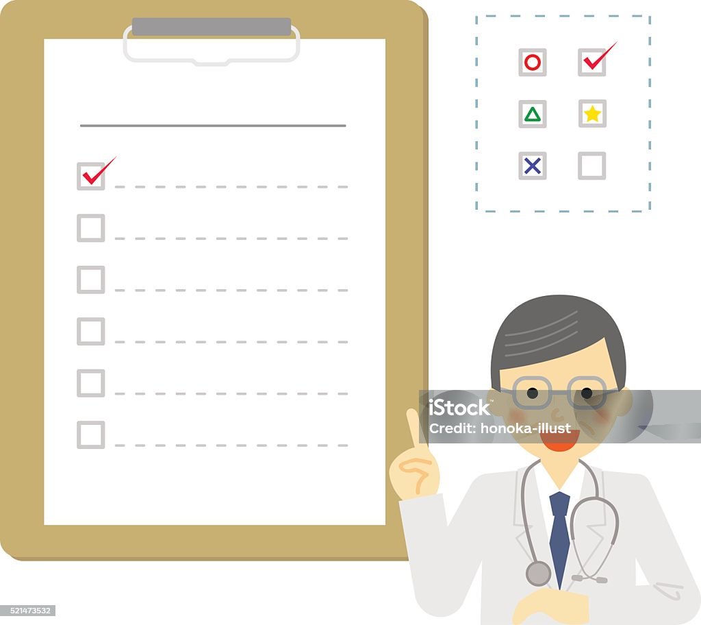 Doctor Using Checklist Doctor With Checklist Stock Illustration - Download Image Now ...