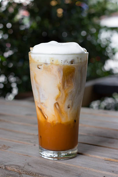 istock Iced coffee with milk is on the table. 521486261