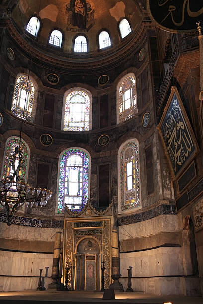 istock Interior of mihrab in Hagia Sophia 521489157
