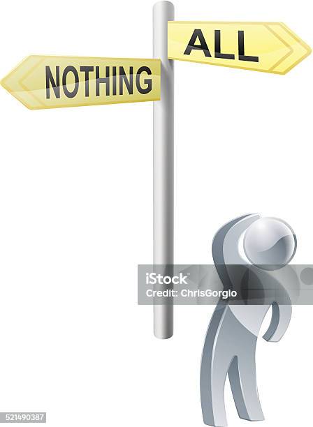 All Or Nothing Choice Stock Illustration - Download Image Now - Achievement, Adult, Adults Only