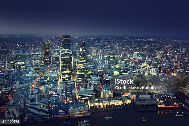 City Of London At Sunset Stock Photo - Download Image Now - Night, London - England, Dusk