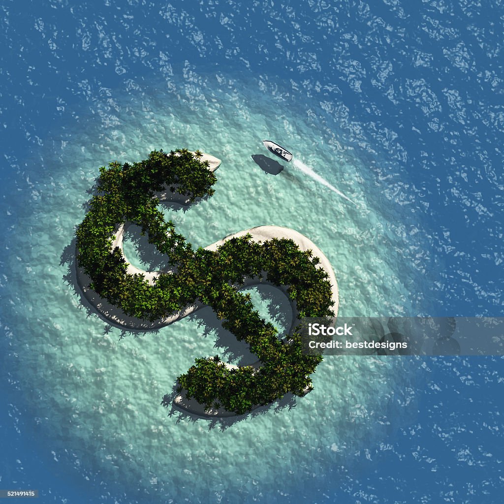 Dollar Sign Island Currency Stock Photo