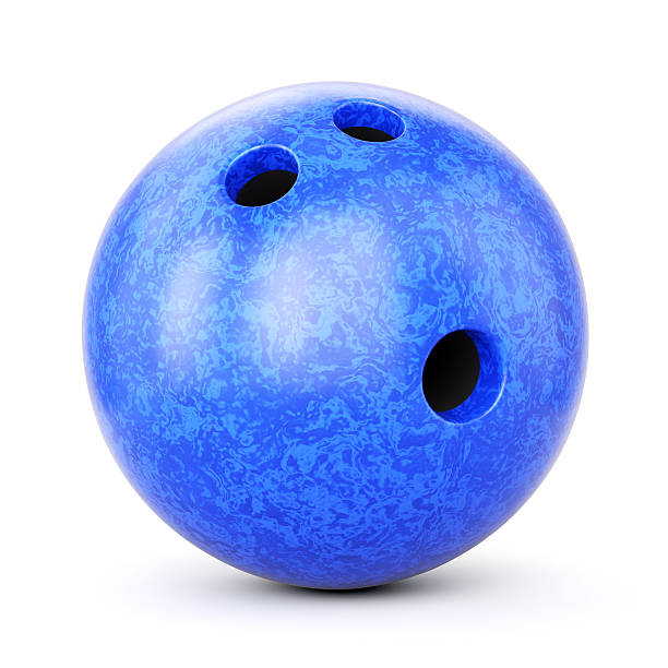 Blue bowling ball stock photo