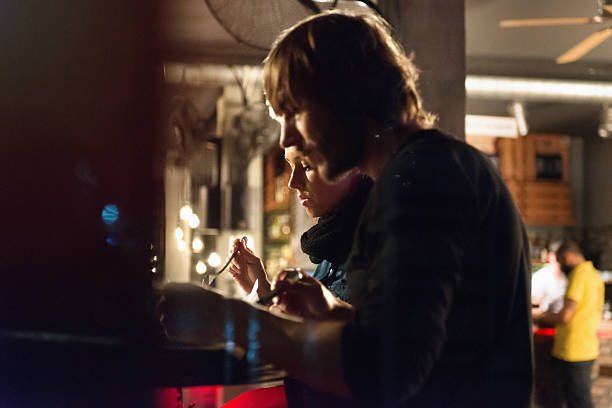 istock Couple having snack and beer in a bistro 521492723