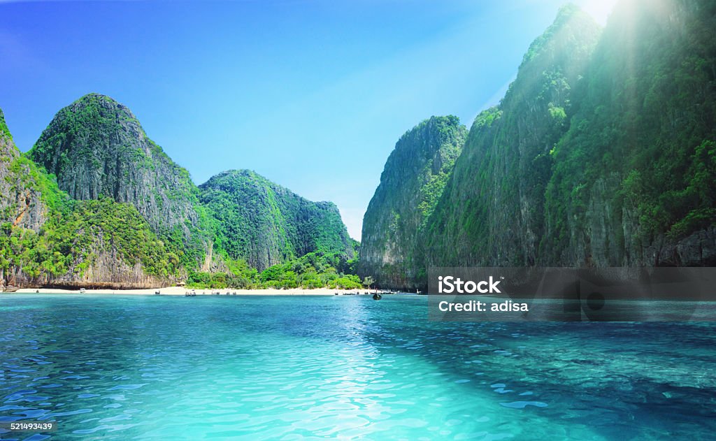 Maya Bay Bay of Water Stock Photo