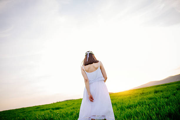 istock Girl walks carefree alone 521494170