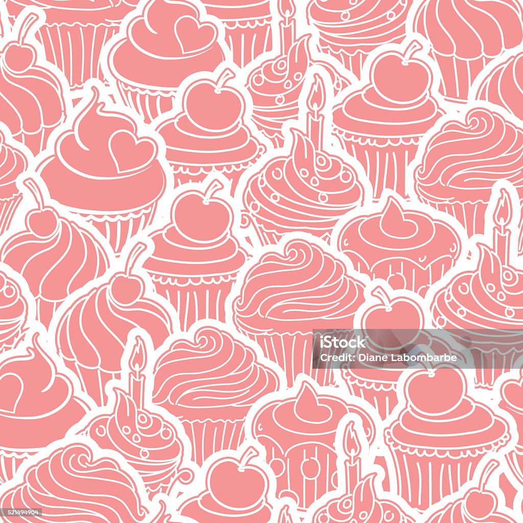 Seamless Cupcakes Background Pattern Seamless Cupcakes Background Pattern. Many different sketchy style cupcakes background. Ideal for a fabric or goft wrap pattern or website background. Cake stock vector