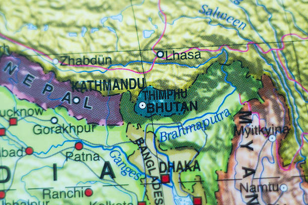 istock Kingdom of Bhutan country map . 521495448