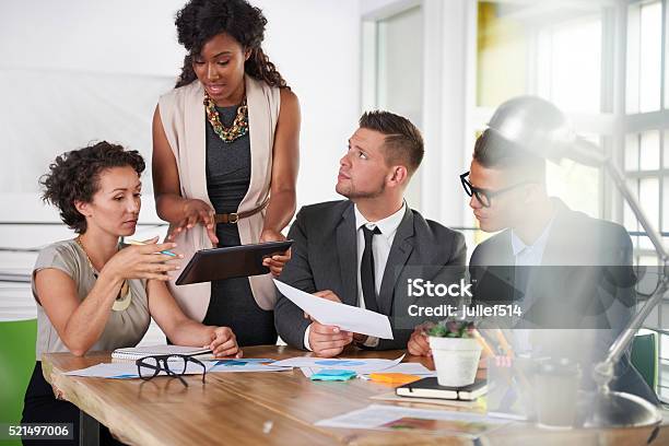 Team Of Successful Business People Having A Meeting In Executive Stock Photo - Download Image Now