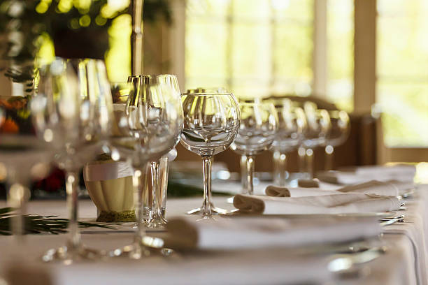 istock Serving table prepared for event party or wedding. Soft focus 521497342