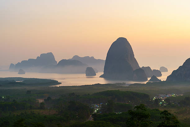 Sunrise at at Toh Li view point ,Phangnga Thailand Sunrise at at Toh Li view point ,Phangnga Thailand phang nga province stock pictures, royalty-free photos & images