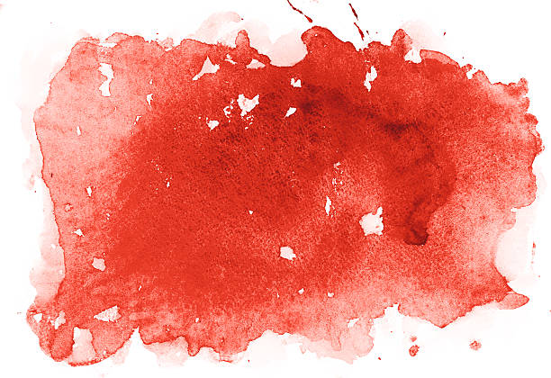 istock Abstract watercolor aquarelle hand drawn colorful shapes art red color 521502644