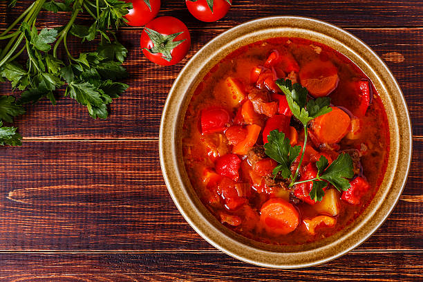 istock Goulash or stew in bowl served with parsley. 521507170
