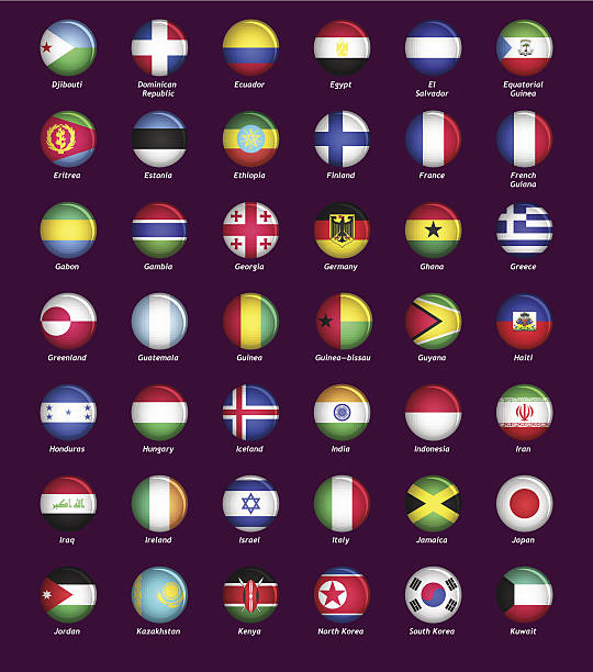 zestaw przycisków flagi z - ireland south africa stock illustrations