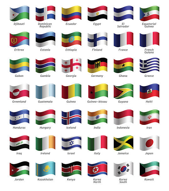 zestaw przycisków flagi z - ireland south africa stock illustrations