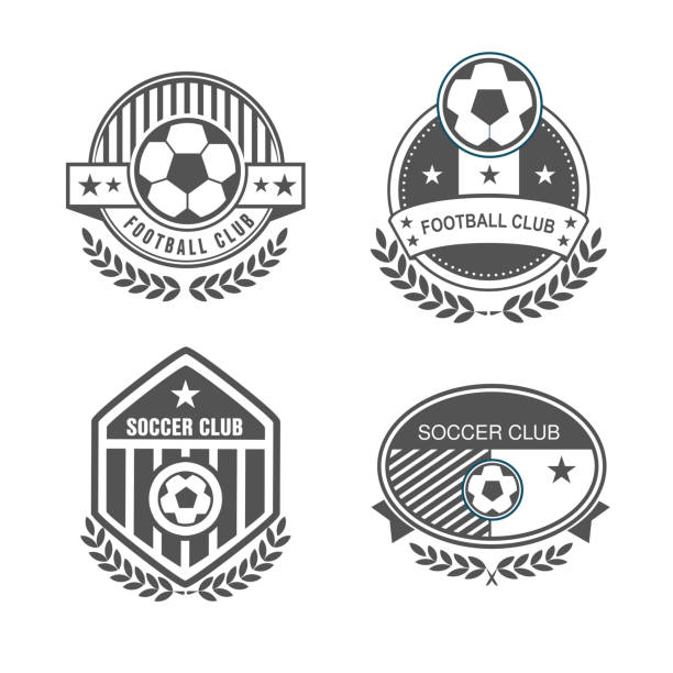 ilustrações, clipart, desenhos animados e ícones de logotipo de futebol - adolescence backgrounds child youth culture