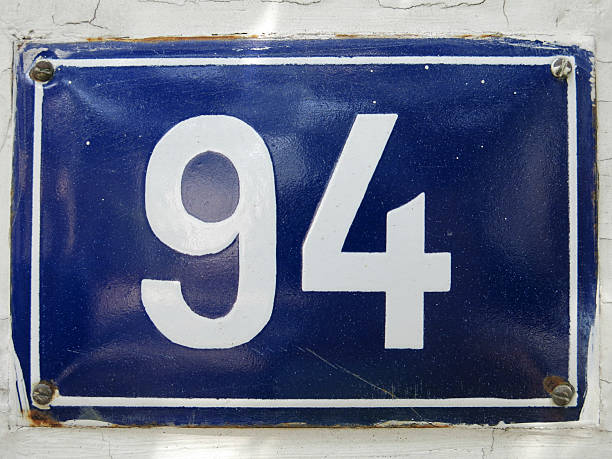 istock Number 94 House Number Blue and White Sign 521514443
