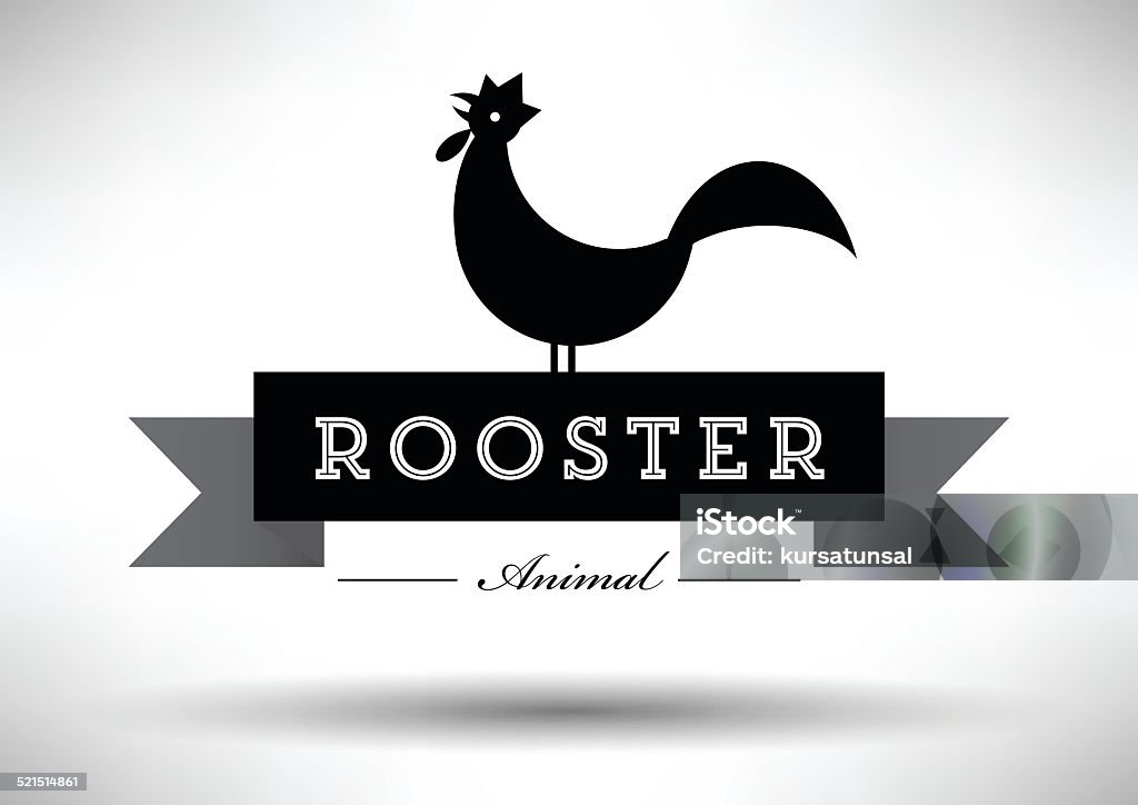 Rooster Icon with Typographic Design Easily editable vector file, EPS 10. Animal stock vector