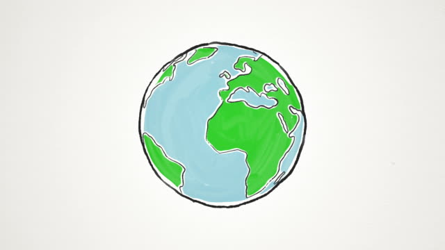 Cartoon Earth globe spinning, loopable