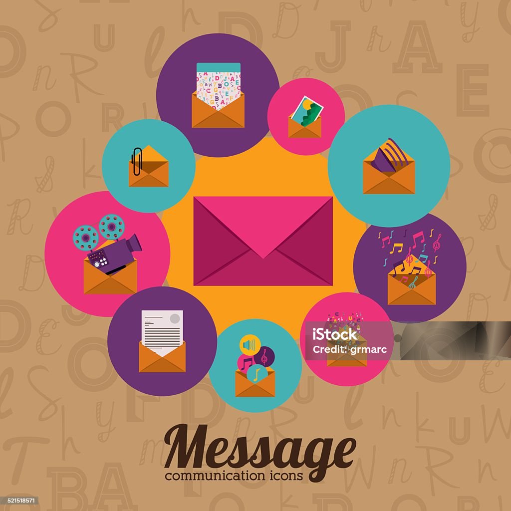 Colorful Email Graphics Email Design Stock Illustration - Download Image Now - Advice, Business ...