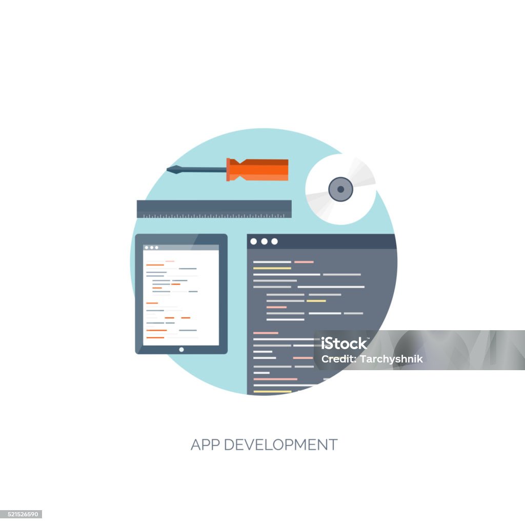 Vector Illustration Flat Computing Background Programming Coding Web ...