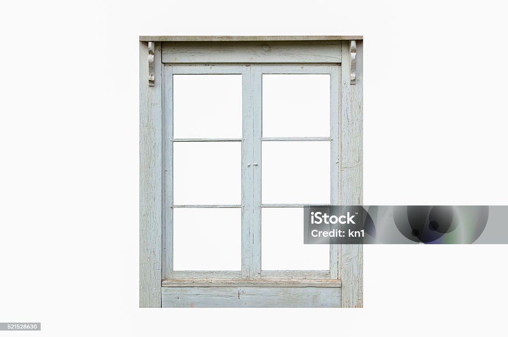 Vecchia casa tagliata fuori dalla finestra - Foto stock royalty-free di Finestra