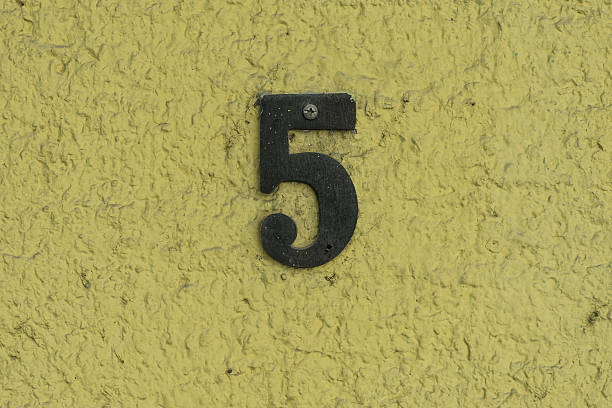 istock wall metal number 5 521528844