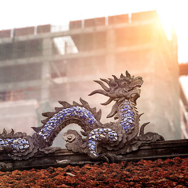 Dragon sculpture on roof
